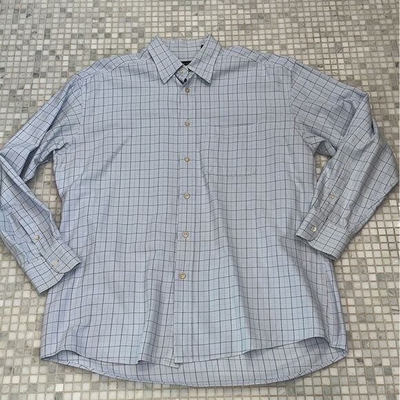 Hart Schaffner Marx Other - Hart Schafner Max Blue Check Button down Cotton Long Sleeve Shirt